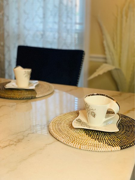 Black and White Sweet Grass Placemat  Sagar (3 sizes)