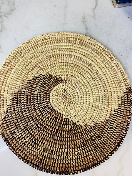 Black and White Sweet Grass Placemat  Sagar (3 sizes)