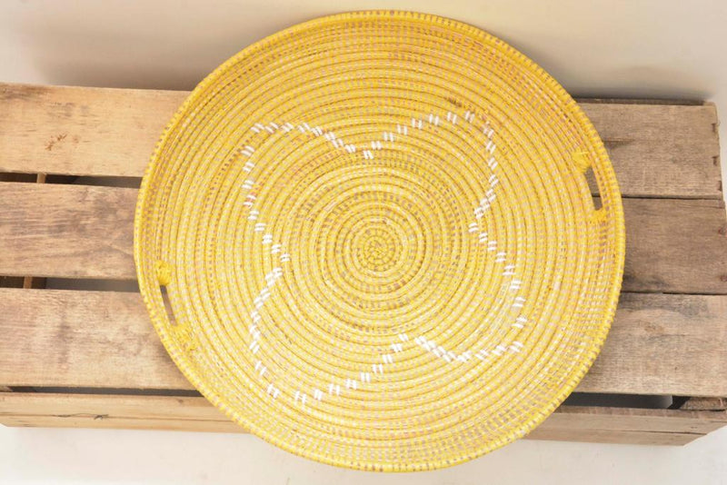 Cura woven tray with handles